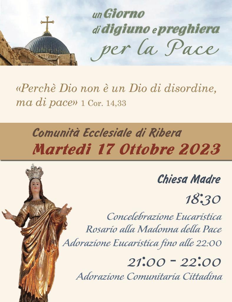 Ribera : Giornata di digiuno e di preghiera per la pace | Ripost